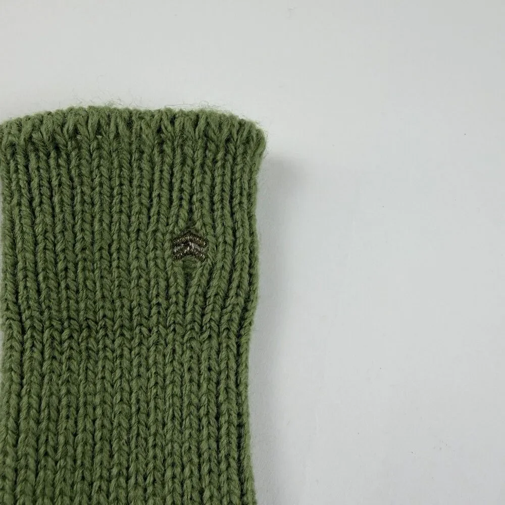 Aris Gloves Suede Acrylic Blend Cable Knit One Size Olive Green Outdoors Ski